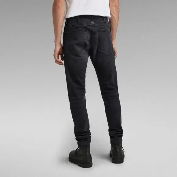 G Star Raw Men's Jeans 5620 3D Zip Knee Skinny 36x32 Black Moto Biker Streetwear